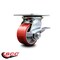 Service Caster 4 Inch Heavy Duty Red Poly on Cast Iron Caster with Roller Bearing and Brake SCC-35S420-PUR-RS-SLB - alternate 6